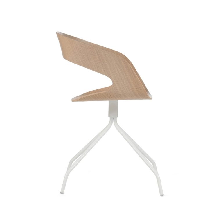 Plycollection Chat swivel istuin bleached oak / jalusta white