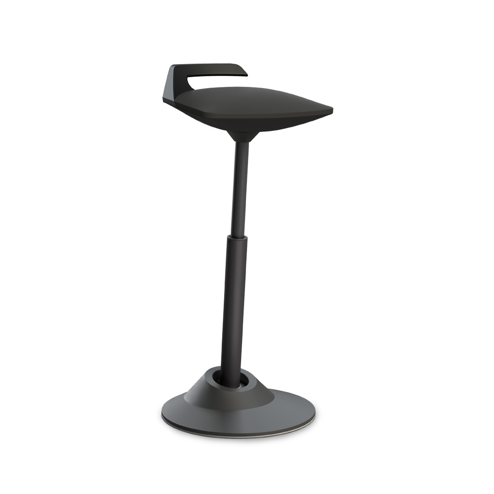 Aeris_Muvman_high_black_Poro_black_aktiivituoli_tasapainotuoli_nojailutuki_seisomatuki_kassatuoli_vastaanottotuoli_01 - Edella