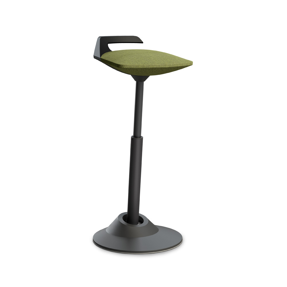 Aeris_Muvman_high_black_capture_green_aktiivituoli_tasapainotuoli_nojailutuki_seisomatuki_kassatuoli_vastaanottotuoli_01 - Edella