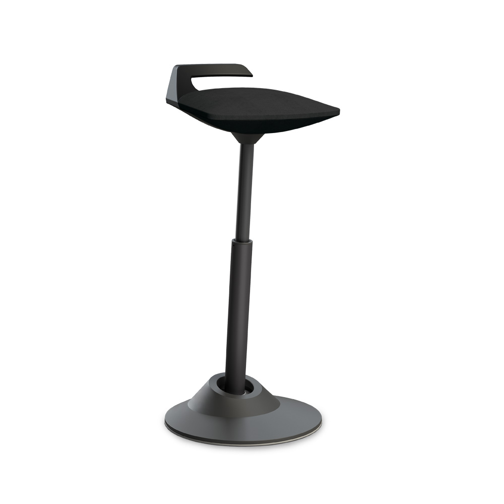 Aeris_Muvman_high_black_microfibre_black_aktiivituoli_tasapainotuoli_nojailutuki_seisomatuki_kassatuoli_vastaanottotuoli_01 - Edella