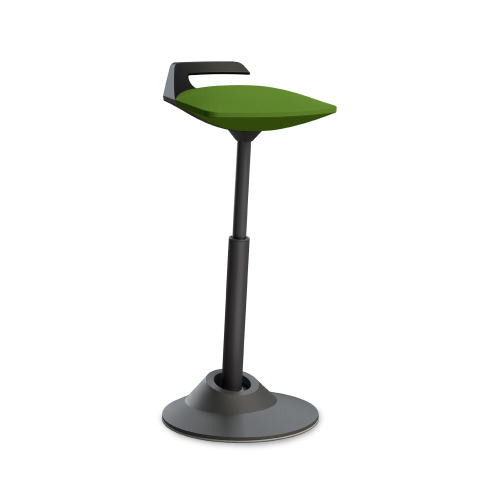 Aeris_Muvman_high_black_select_green_aktiivituoli_tasapainotuoli_nojailutuki_seisomatuki_kassatuoli_vastaanottotuoli_01 - Edella