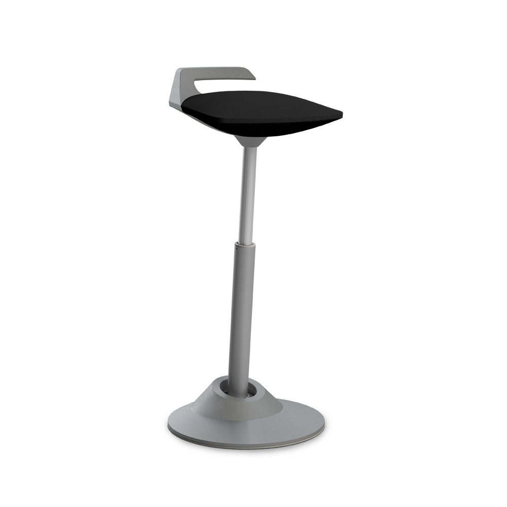 Aeris_Muvman_high_grey_select_black_aktiivituoli_tasapainotuoli_nojailutuki_seisomatuki_kassatuoli_vastaanottotuoli_01 - Edella