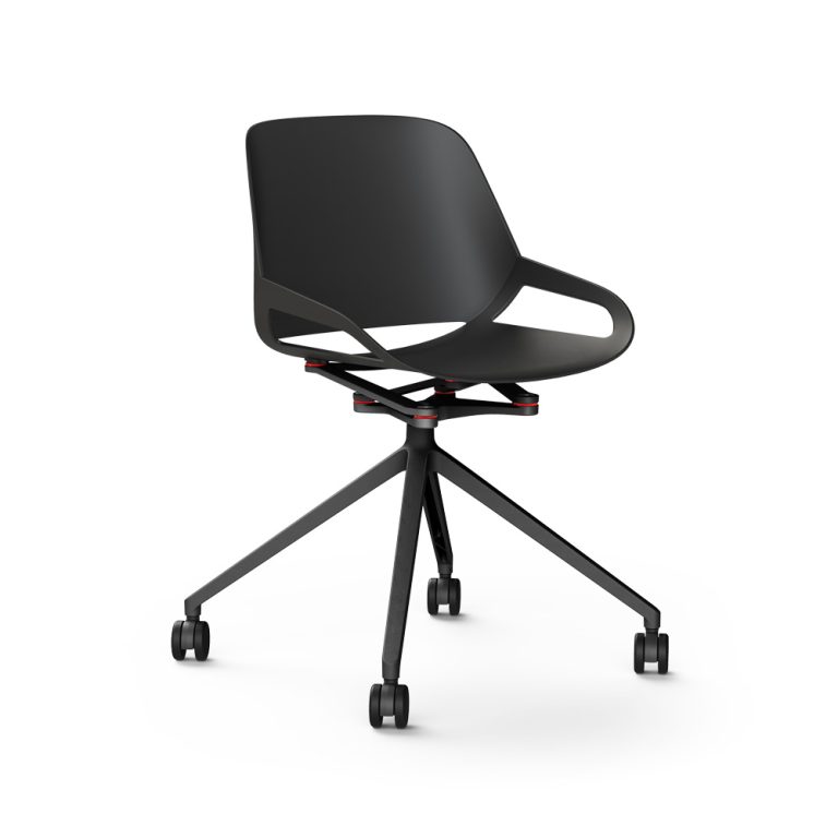 Aeris Numo musta istuin musta ristikkojalka pyörillä