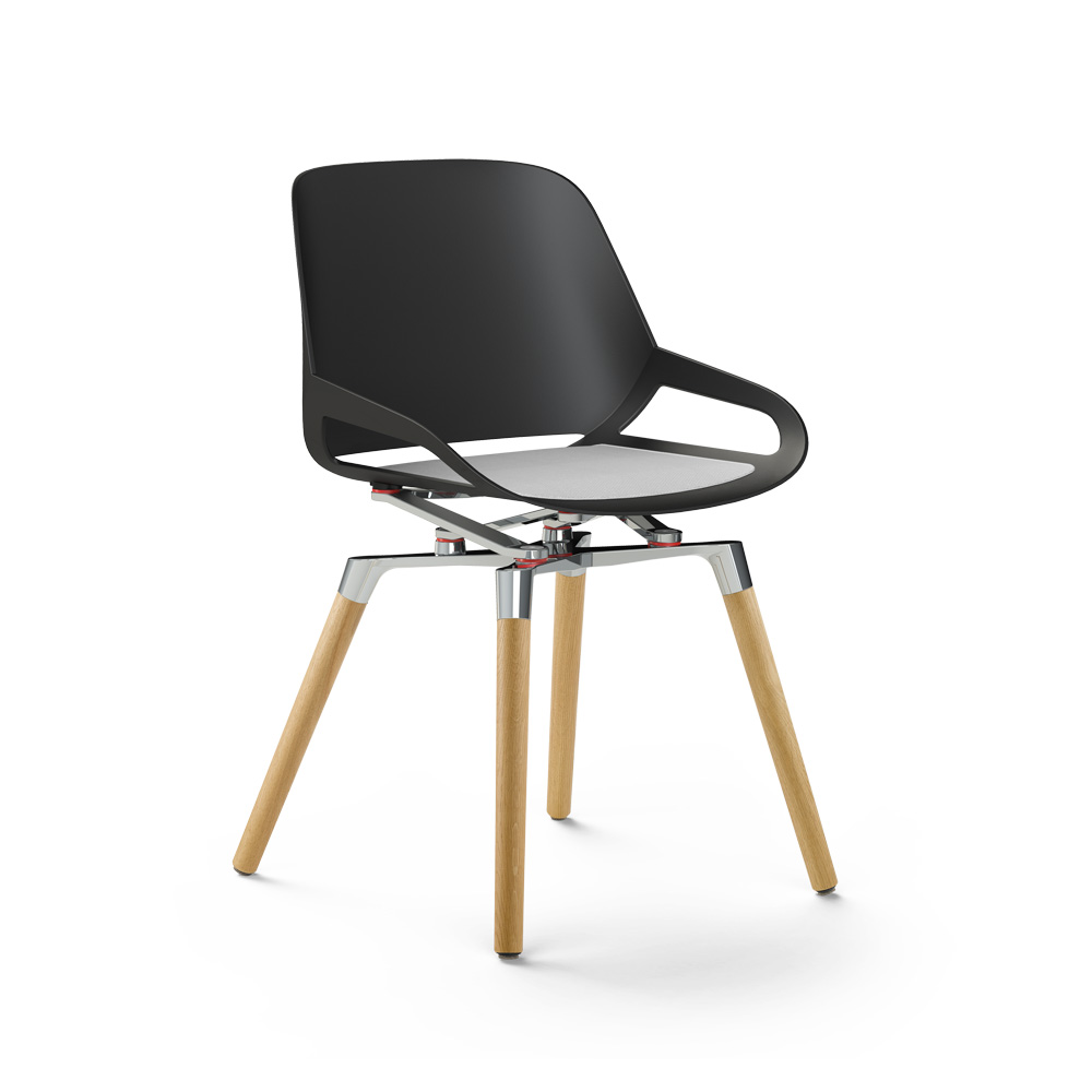 Aeris_Numo_tammijalat-kiillotettu_musta_harmaa_istuinpehmuste_ravintolatuoli_kahvilatuoli_neuvottelutuoli_asiakastuoli_ruokapöydän - Edella