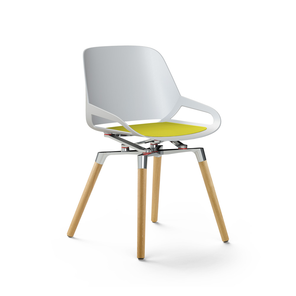 Aeris_Numo_tammijalat-kiillotettu_valkoinen_keltainen_istuinpehmuste_ravintolatuoli_kahvilatuoli_neuvottelutuoli_ruokapöydän_tu - Edella