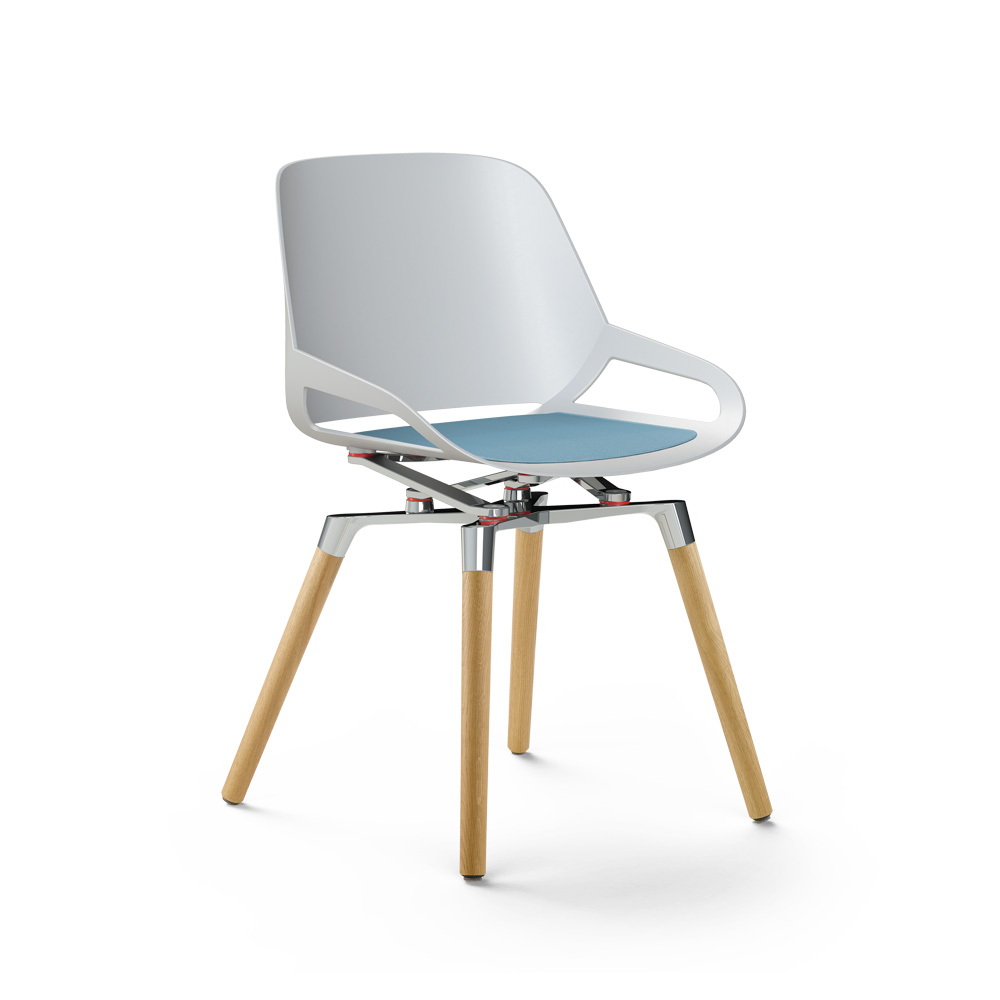 Aeris_Numo_tammijalat-kiillotettu_valkoinen_sininen_istuinpehmuste_ravintolatuoli_kahvilatuoli_neuvottelutuoli_ruokapöydän_tuo - Edella