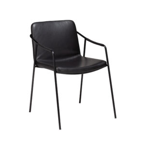 Danform BOTO CHAIR TUOLI KÄSINOJALLINEN Vintage Light Black Artificial Leather, Black legs