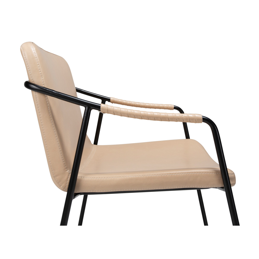 Danform_BOTO_CHAIR_TUOLI_KÄSINOJALLINEN_vintage_ivory_art_leather_w_black_legs_06 - Edella
