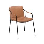 Danform BOTO CHAIR TUOLI KÄSINOJALLINEN Vintage Light Brown Artificial Leather, Black legs