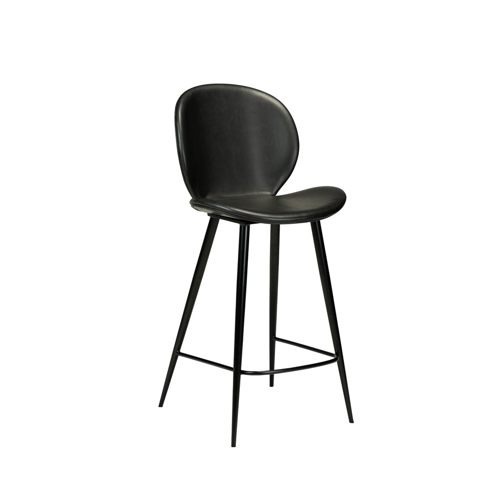 Danform_CLOUD_BAR_STOOL_Baarituoli_matala_vintage_black_art_leather_w_black_metal_legs_01 - Edella