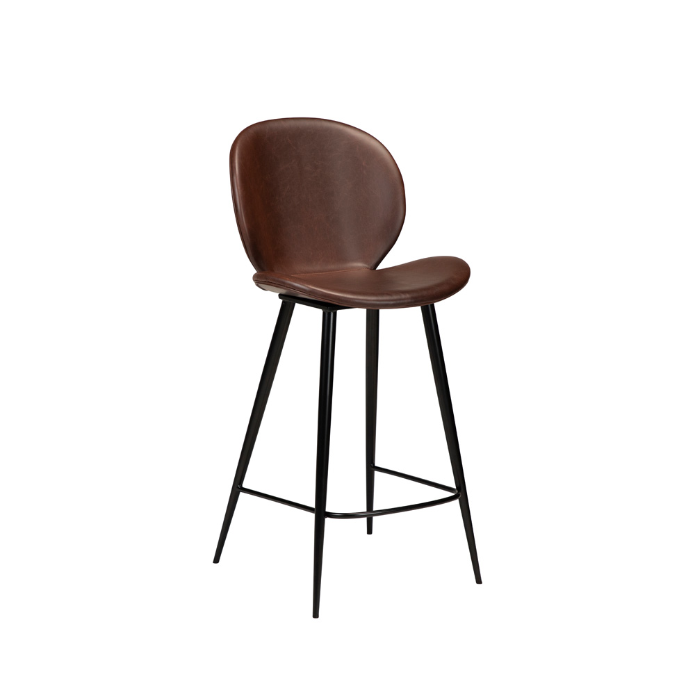 Danform_CLOUD_BAR_STOOL_Baarituoli_matala_vintage_cocoa_art_leather_w_black_metal_legs_01 - Edella