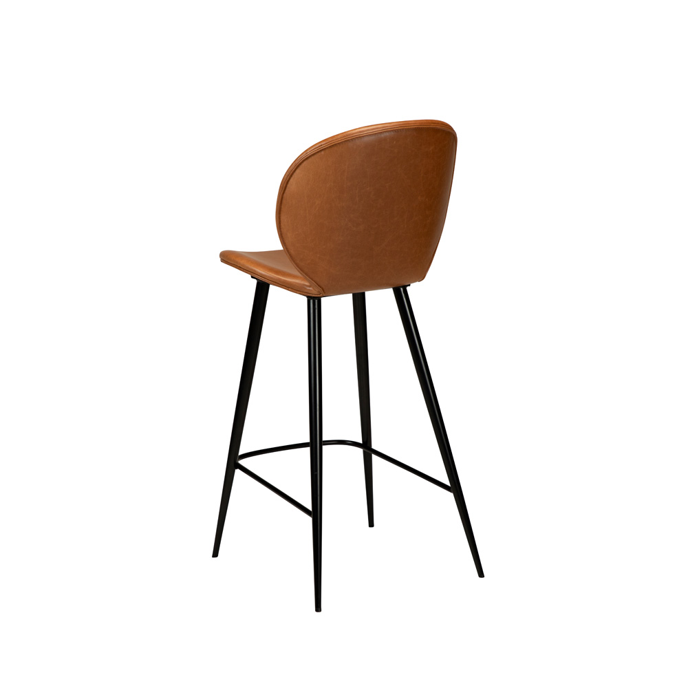 Danform_CLOUD_BAR_STOOL_Baarituoli_matala_vintage_light_brown_art_leather_w_black_metal_legs_03 - Edella