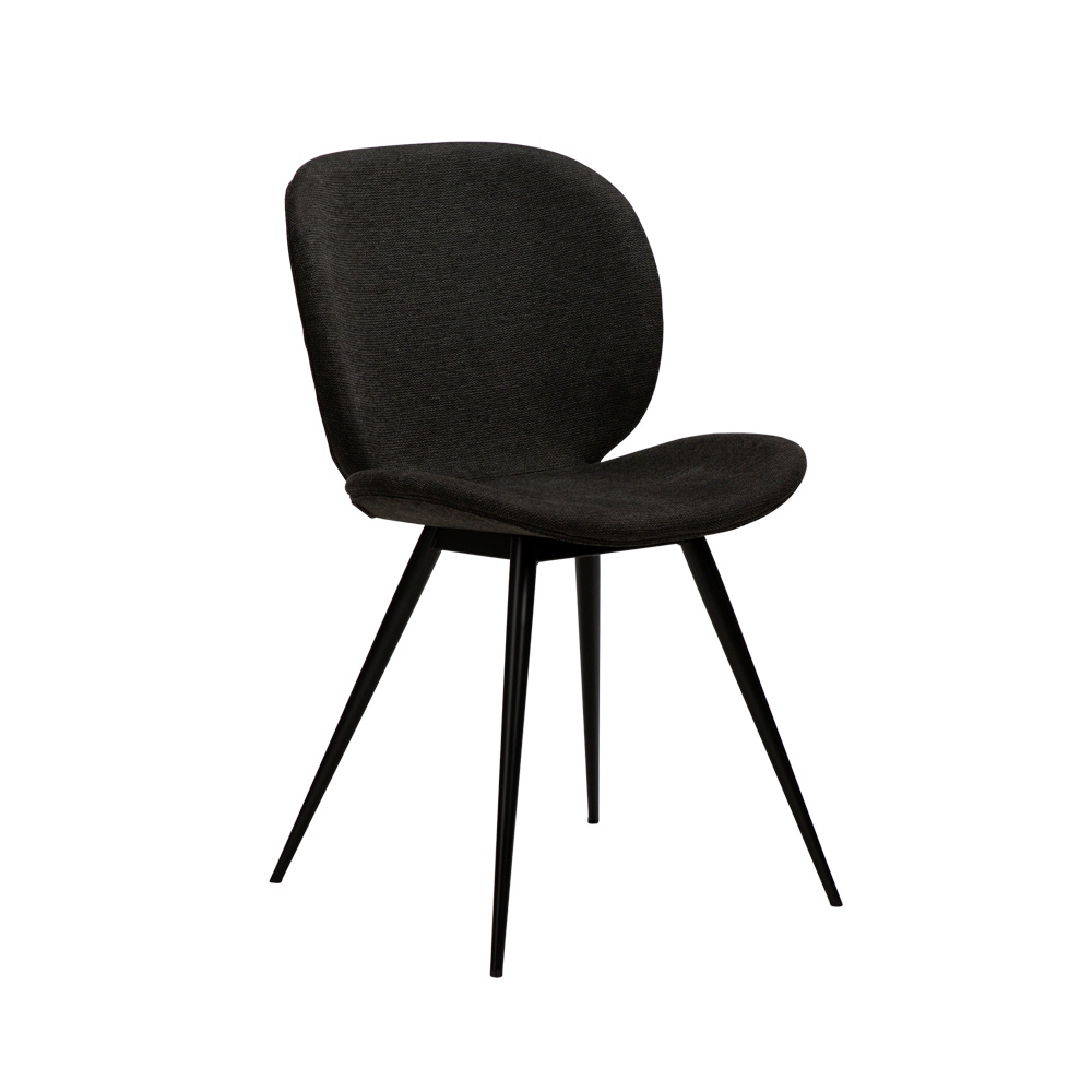Danform_CLOUD_CHAIR_ravintolatuoli_kahvilatuoli_Crow_black_fabric_kangas_mustilla metallijalolla_01 - Edella