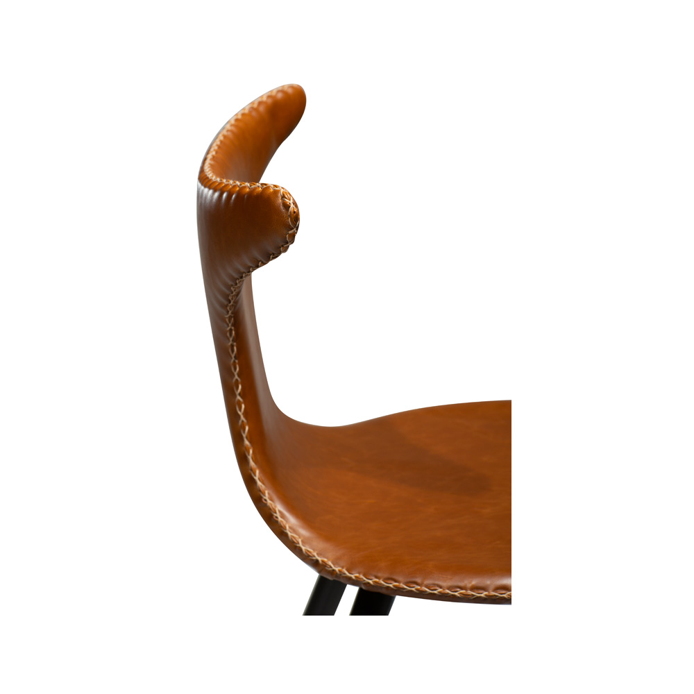 Danform_DOLPHIN_BAR_STOOL_Baarituoli_matala_vintage_light_brown_art_leather_w_black_metal_legs_06 - Edella