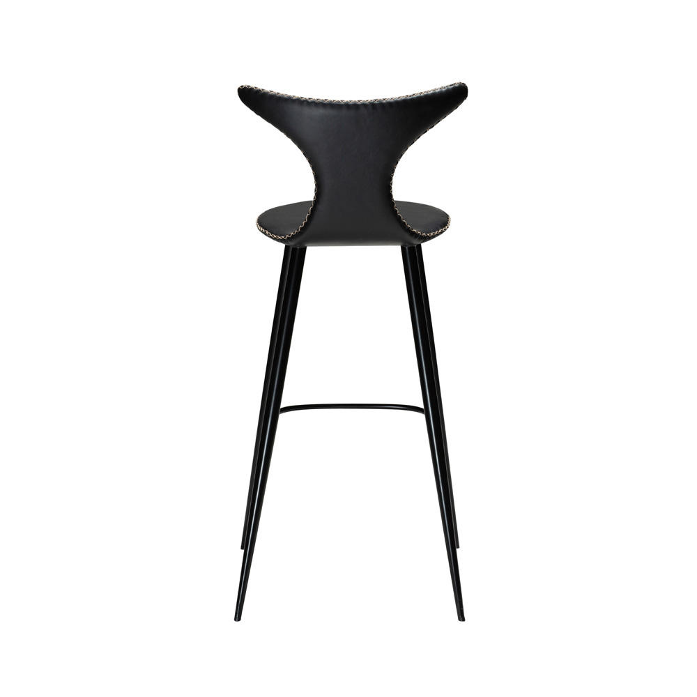 Danform_DOLPHIN_BAR_STOOL_Baarituoli_vintage_black_art_leather_w_black_metal_legs_02 - Edella