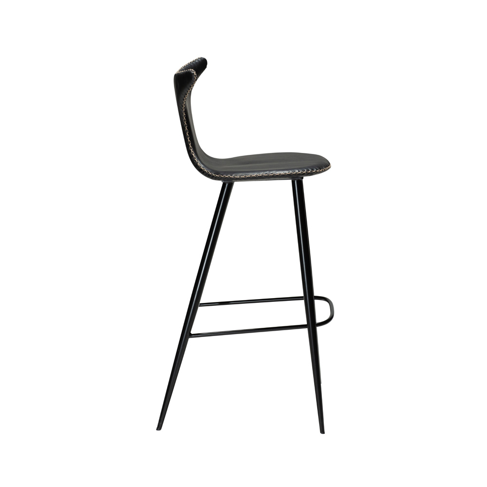 Danform_DOLPHIN_BAR_STOOL_Baarituoli_vintage_black_art_leather_w_black_metal_legs_05 - Edella