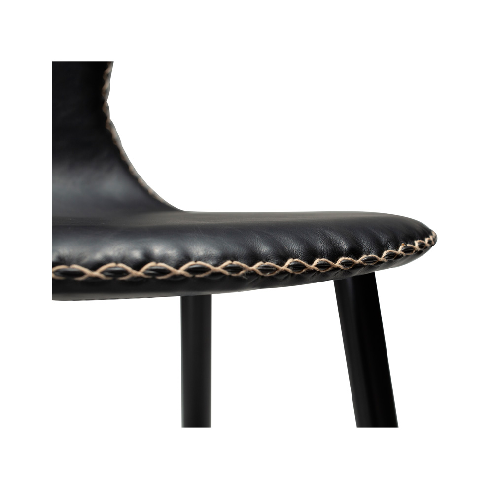 Danform_DOLPHIN_BAR_STOOL_Baarituoli_vintage_black_art_leather_w_black_metal_legs_06 - Edella
