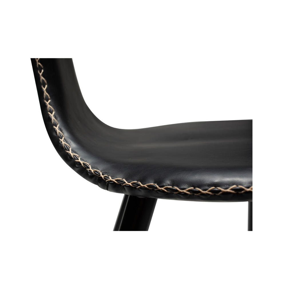 Danform_DOLPHIN_BAR_STOOL_Baarituoli_vintage_black_art_leather_w_black_metal_legs_07 - Edella