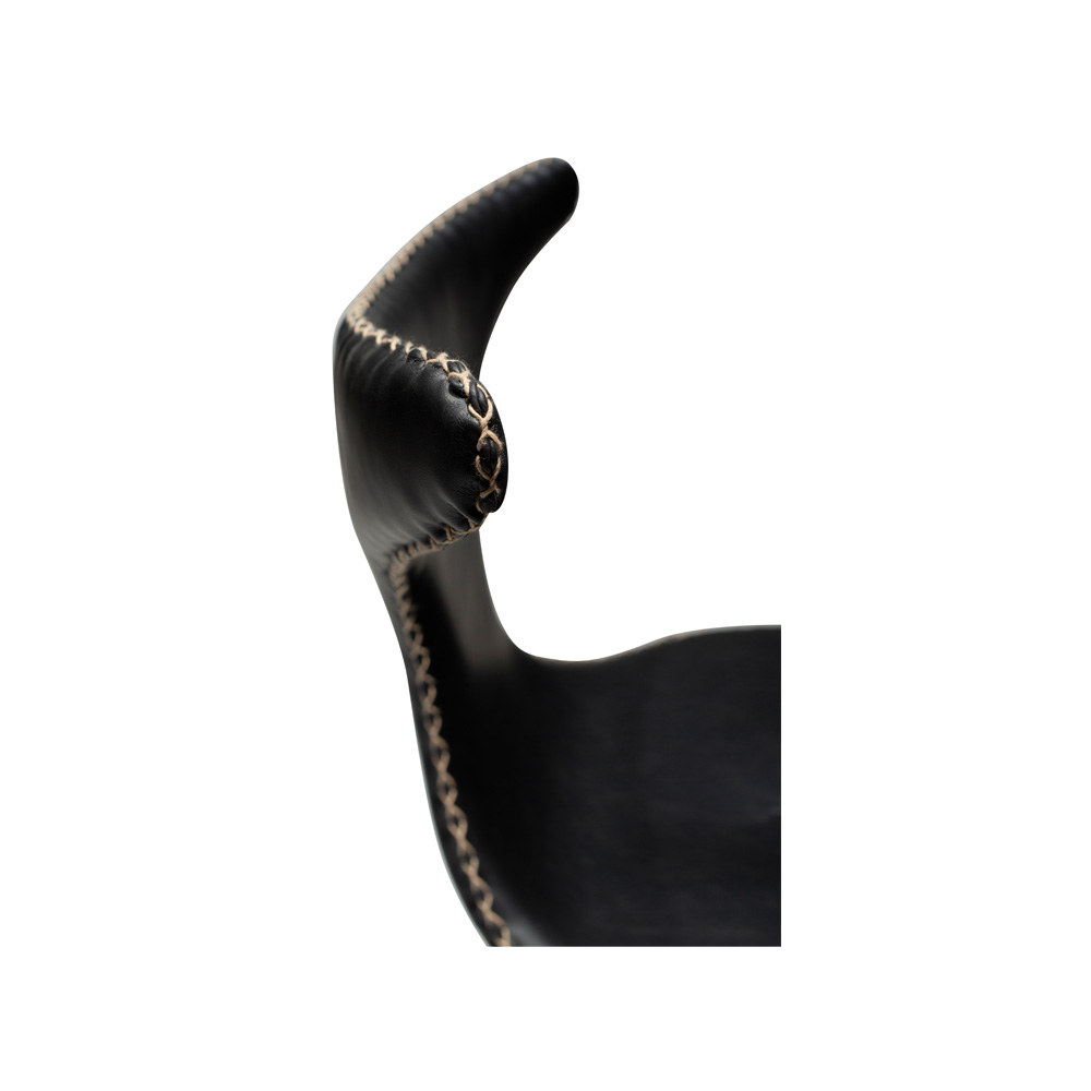 Danform_DOLPHIN_BAR_STOOL_Baarituoli_vintage_black_art_leather_w_black_metal_legs_08 - Edella
