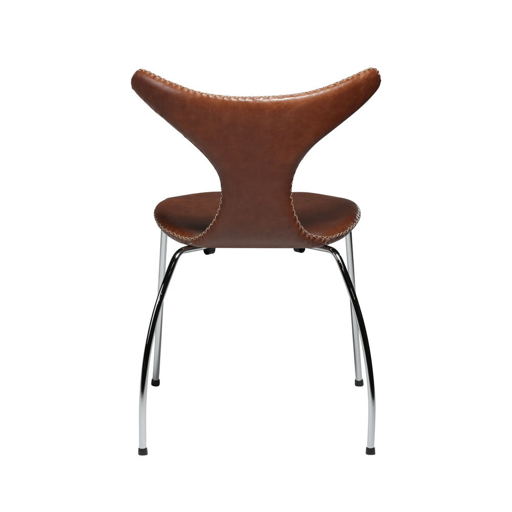 Danform_DOLPHIN_CHAIR_RAVINTOLATUOLI_light_brown_leather_w_chrome_legs_02 - Edella