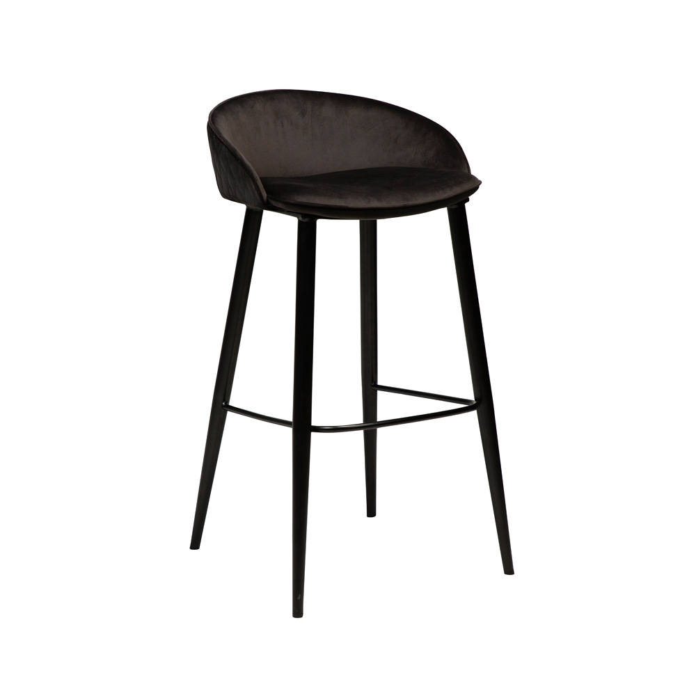 Danform_DUAL_BAR_STOOL_baarituoli_meteorite_black_velvet_w_black_metal_legs_05 - Edella