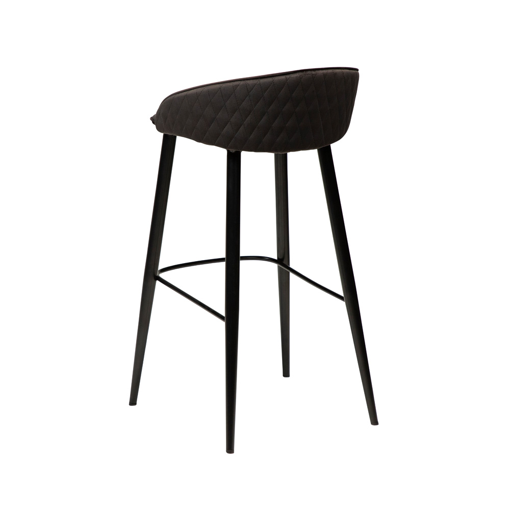 Danform_DUAL_BAR_STOOL_baarituoli_meteorite_black_velvet_w_black_metal_legs_07 - Edella