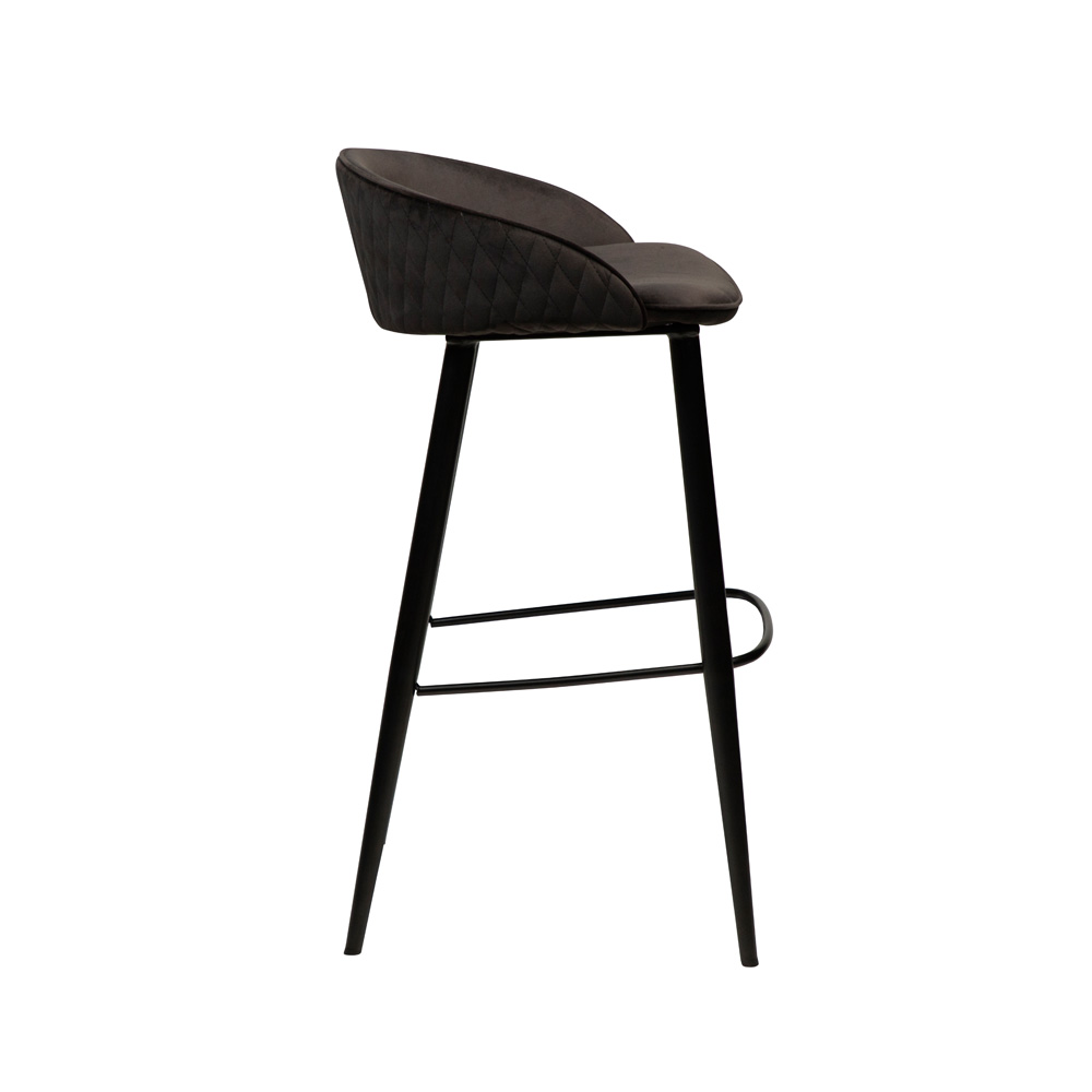 Danform_DUAL_BAR_STOOL_baarituoli_meteorite_black_velvet_w_black_metal_legs_09 - Edella