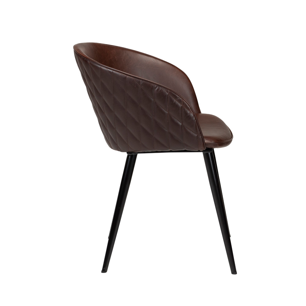 Danform_DUAL_CHAIR_RAVINTOLATUOLI_KAHVILATUOLI_vintage_cocoa_art_leather_w_black_metal_legs_05 - Edella