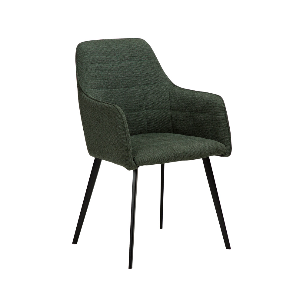 Danform_EMBRACE_ARMCHAIR_ravintolatuoli_kahvilatuoli_käsinojallinen_sage_green_fabric_kangas_mustilla_metallijaloilla_01 - Edella