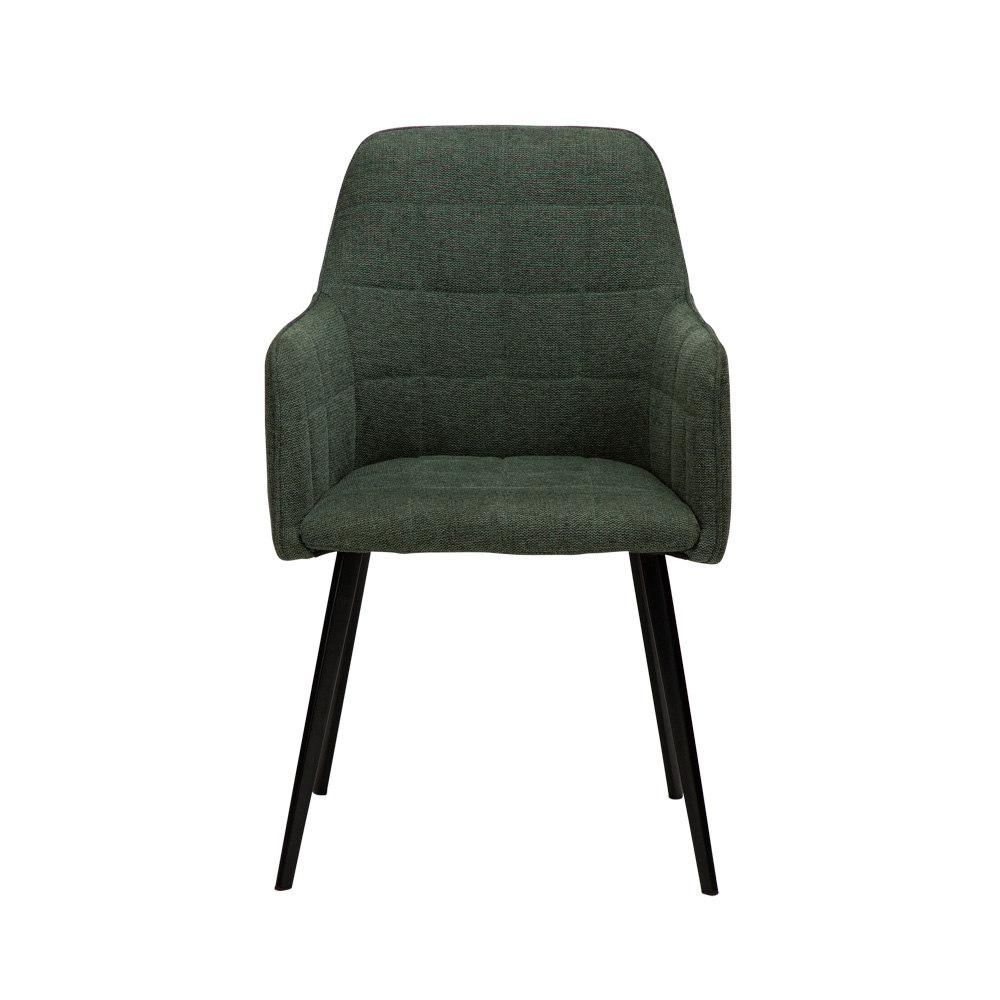 Danform_EMBRACE_ARMCHAIR_ravintolatuoli_kahvilatuoli_käsinojallinen_sage_green_fabric_kangas_mustilla_metallijaloilla_02 - Edella