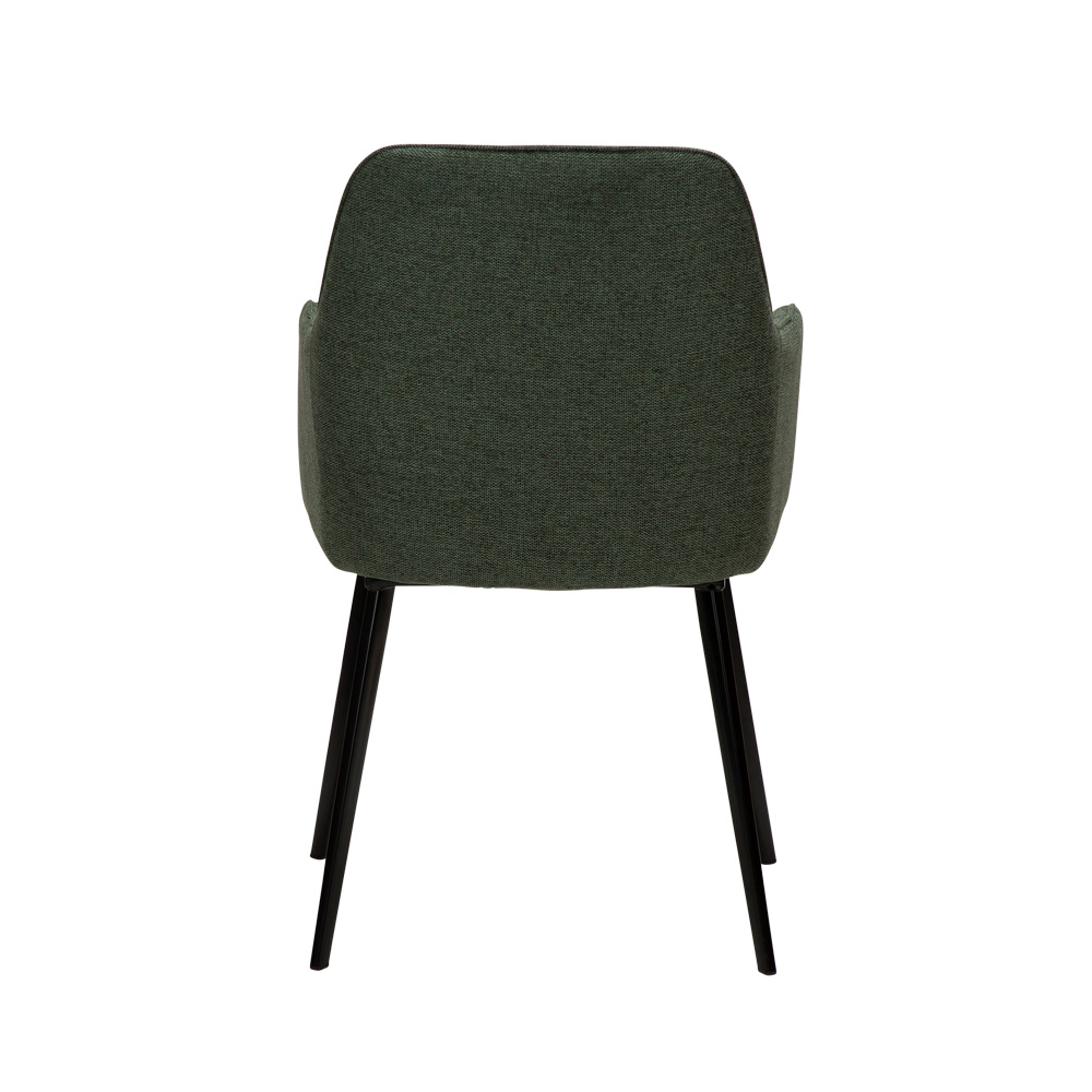 Danform_EMBRACE_ARMCHAIR_ravintolatuoli_kahvilatuoli_käsinojallinen_sage_green_fabric_kangas_mustilla_metallijaloilla_04 - Edella