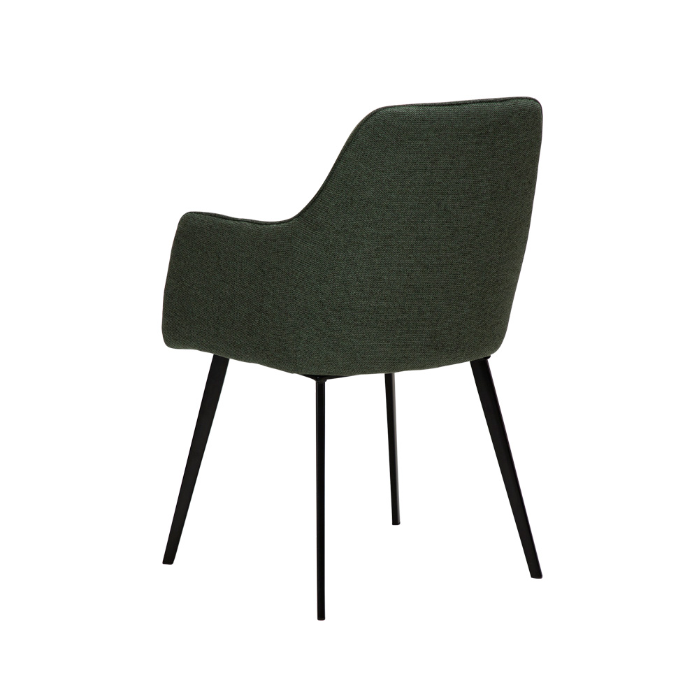 Danform_EMBRACE_ARMCHAIR_ravintolatuoli_kahvilatuoli_käsinojallinen_sage_green_fabric_kangas_mustilla_metallijaloilla_05 - Edella