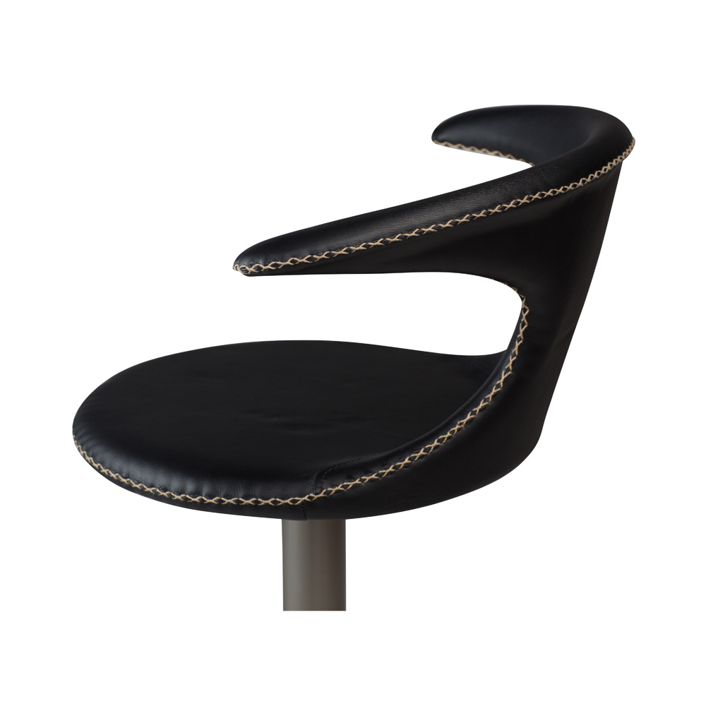 Danform_FLAIR_BAR_STOOL_baarituoli_black_leather_w_brushed_steel_base_03 - Edella