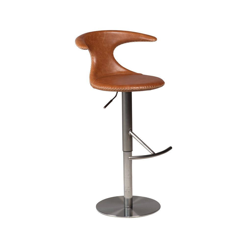 Danform_FLAIR_BAR_STOOL_baarituoli_light_brown_leather_w_brushed_steel_base_05 - Edella