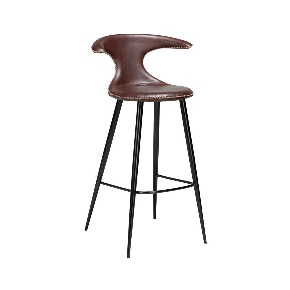 Danform_FLAIR_BAR_STOOL_baarituoli_vintage_cocoa_art_leather_w_black_metal_legs_01 - Edella
