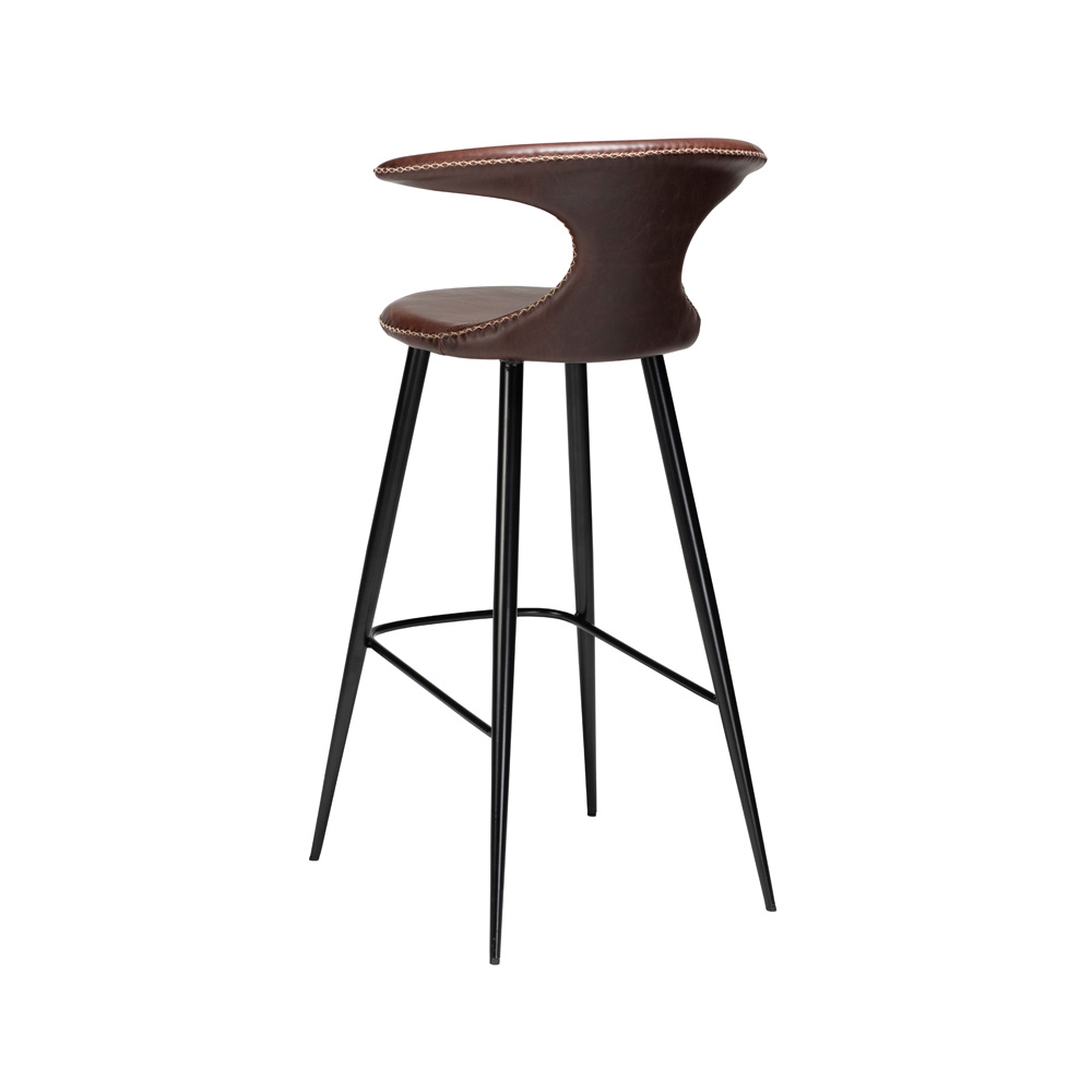 Danform_FLAIR_BAR_STOOL_baarituoli_vintage_cocoa_art_leather_w_black_metal_legs_03 - Edella