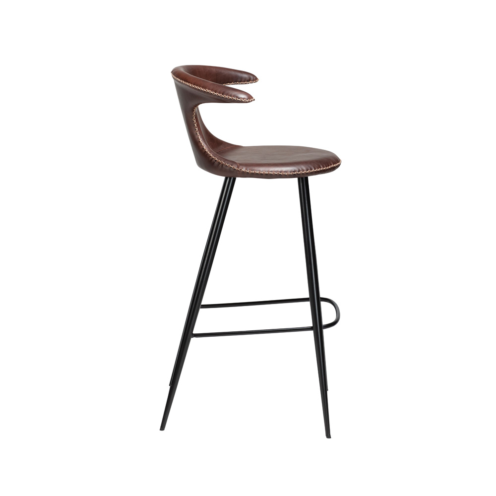 Danform_FLAIR_BAR_STOOL_baarituoli_vintage_cocoa_art_leather_w_black_metal_legs_05 - Edella