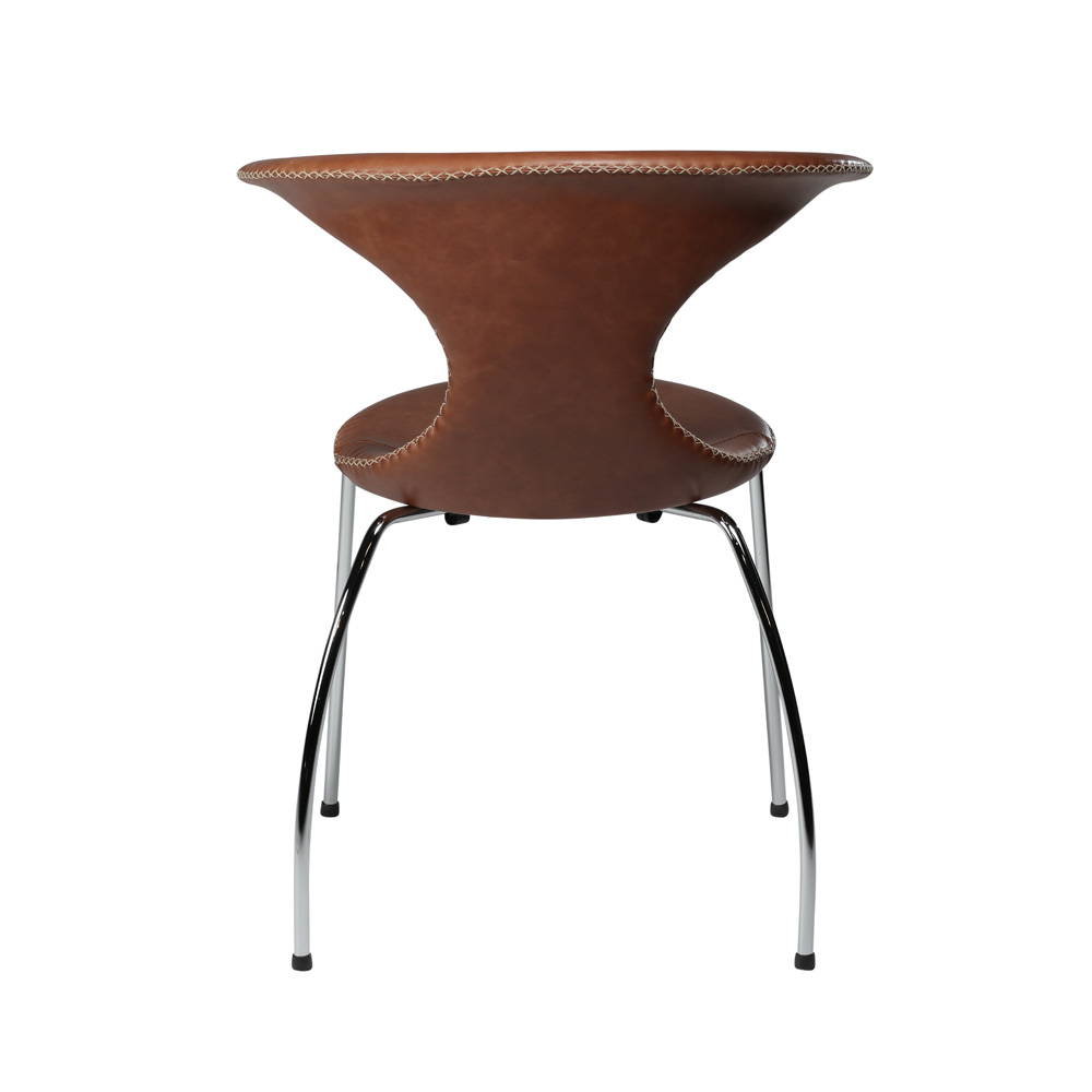 Danform_FLAIR_CHAIR_RAVINTOLATUOLI_KAHVILATUOLI_light_brown_leather_w_chrome_legs_02 - Edella