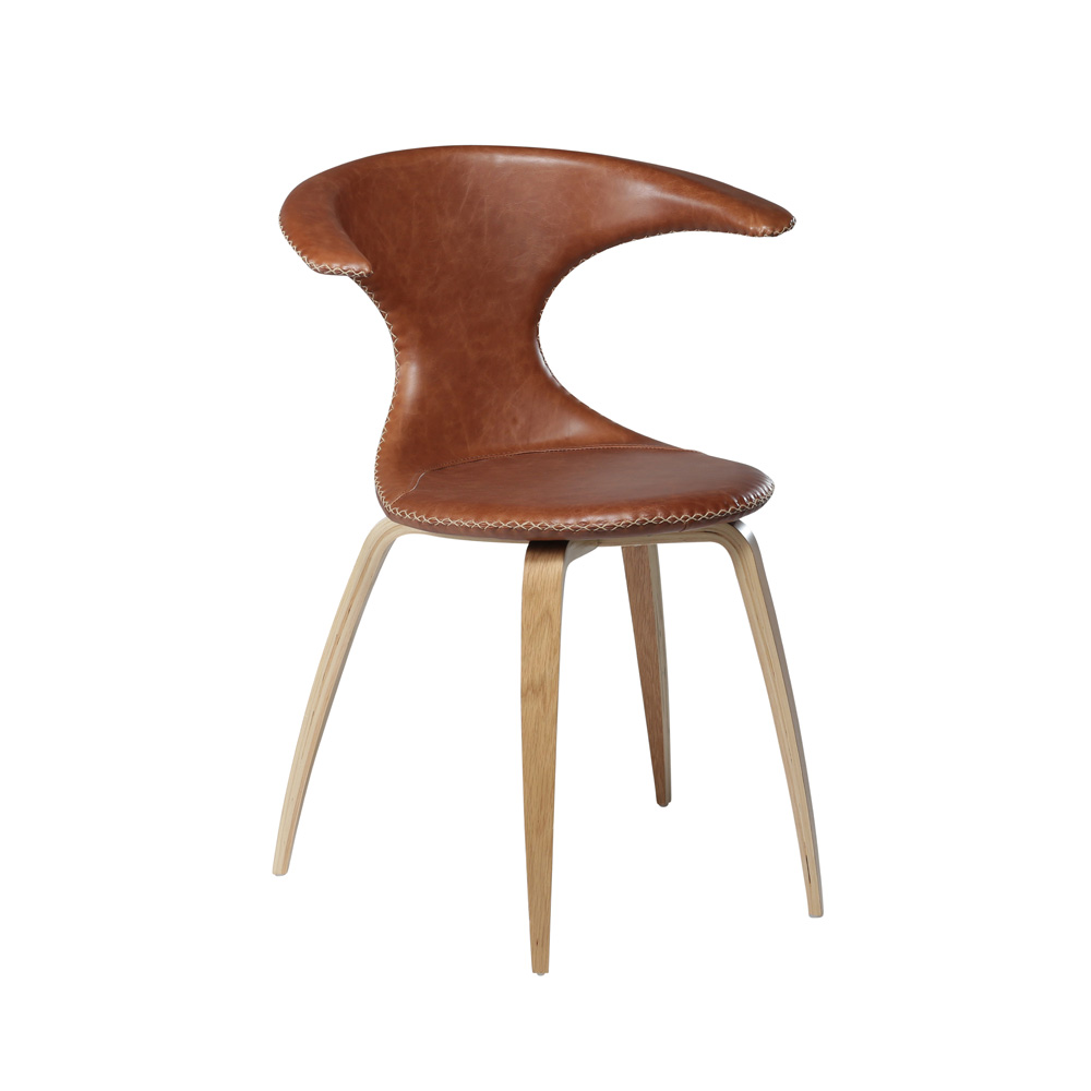 Danform_FLAIR_CHAIR_RAVINTOLATUOLI_KAHVILATUOLI_light_brown_leather_w_oak_veneer_legs_01 - Edella