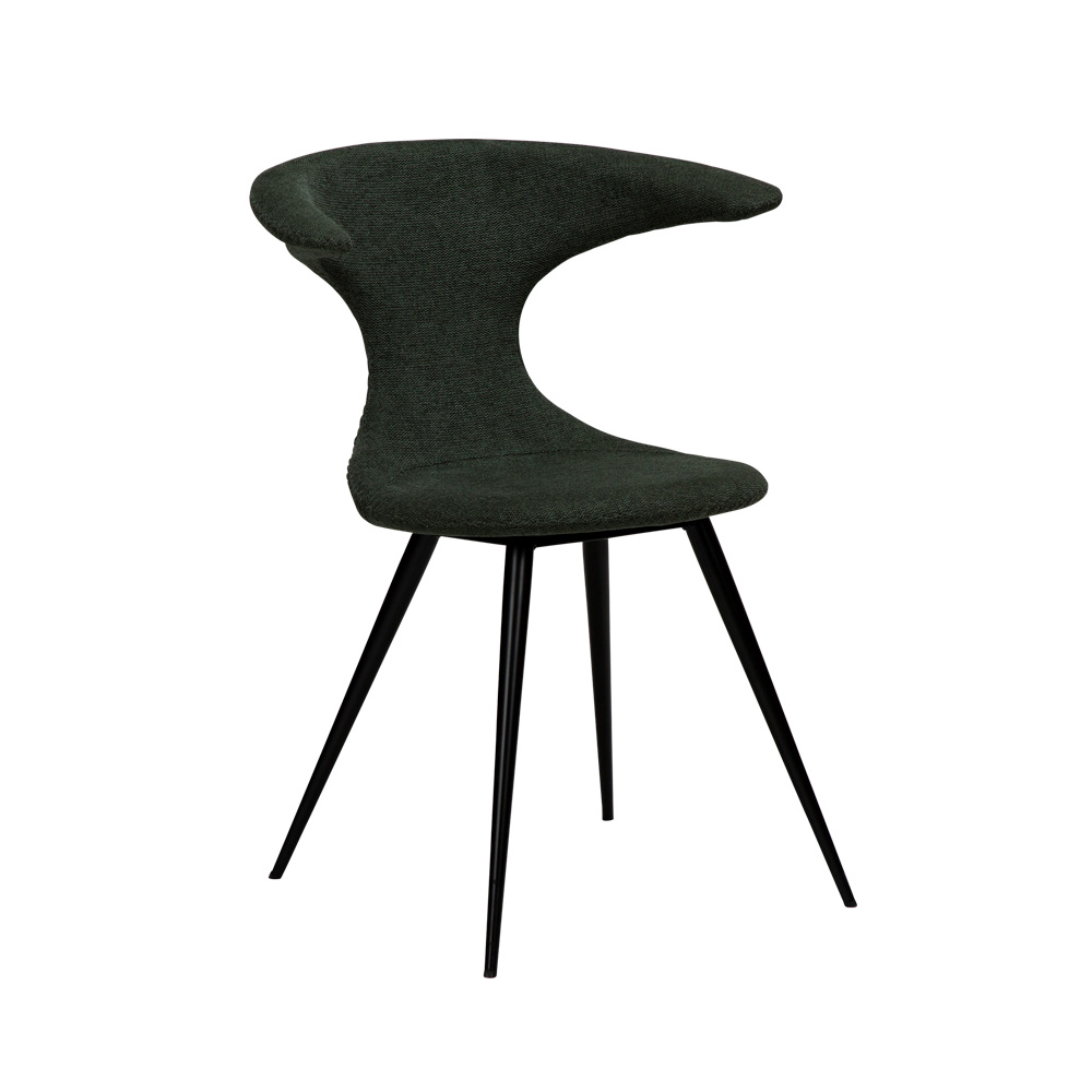 Danform_FLAIR_CHAIR_ravintolatuoli_kahvilatuoli_sage_green_fabric_kangas_mustilla_metallijaloilla_01 - Edella