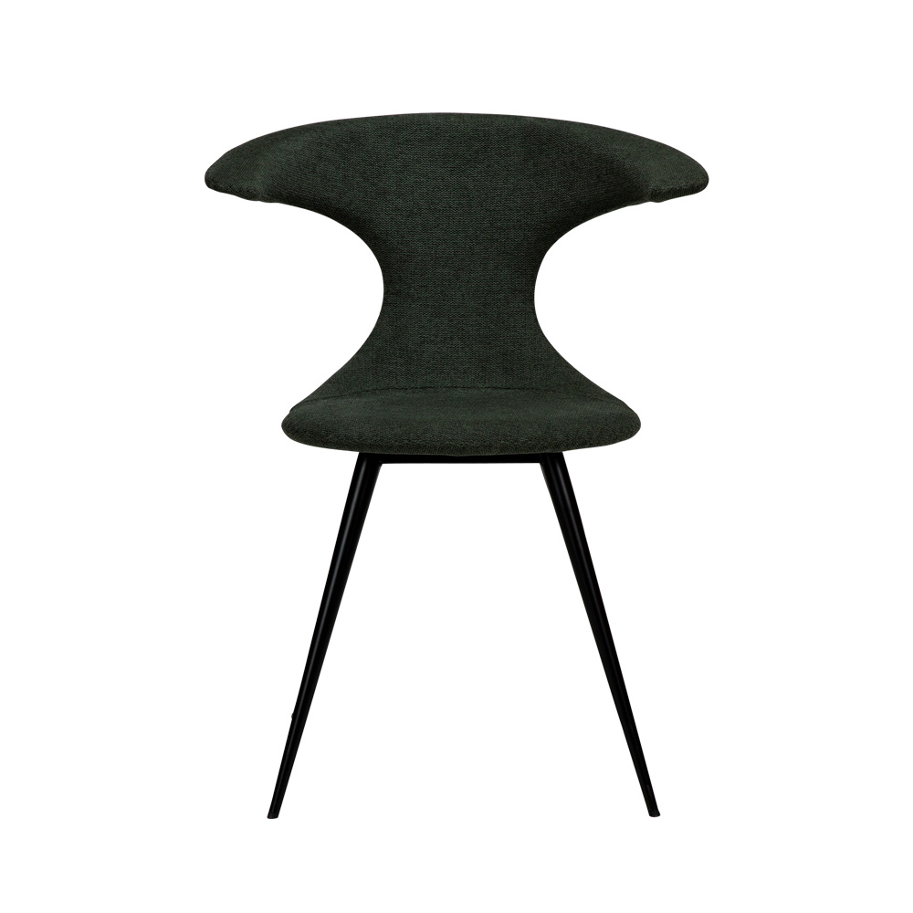 Danform_FLAIR_CHAIR_ravintolatuoli_kahvilatuoli_sage_green_fabric_kangas_mustilla_metallijaloilla_02 - Edella
