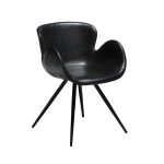 Danform Gaia tuoli vintage black käsinojallinen keinonahkatuoli mustilla jaloilla