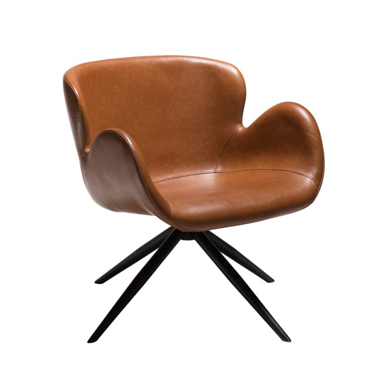 Danform Gaia Lounge nojatuoli Vintage light brown keinonahka, vaaleanruskea keinonahka nojatuoli