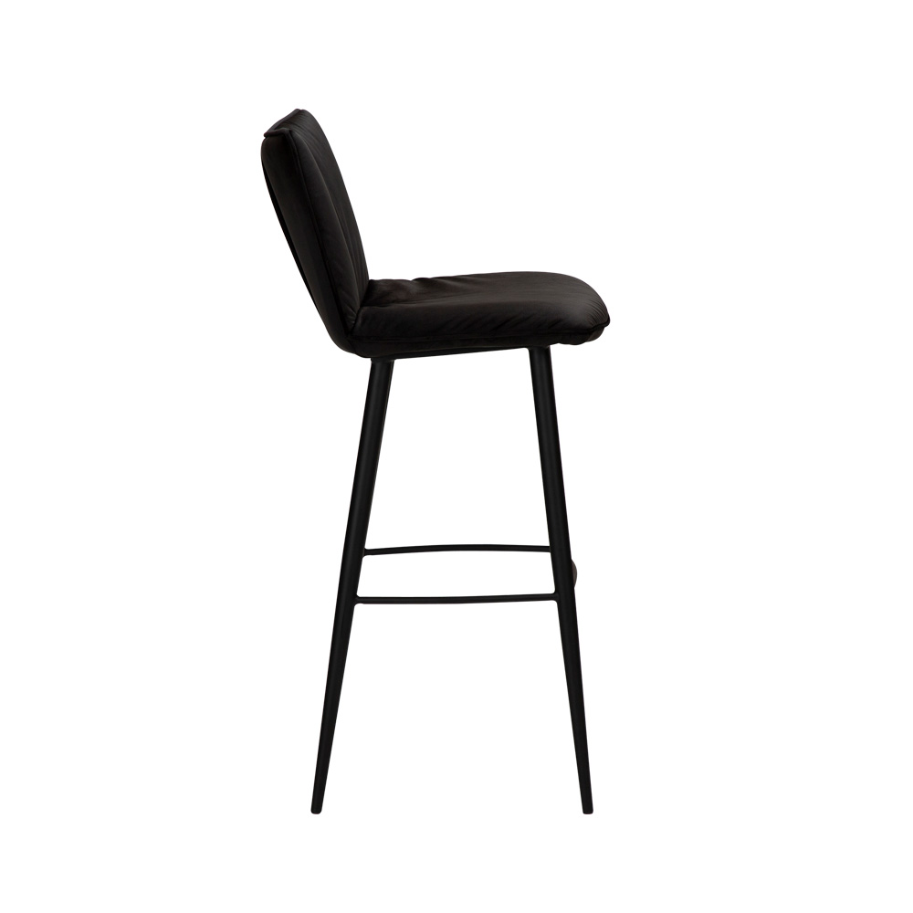 Danform_JOIN_Bar_Stool_korkea_baarituoli_kokoverhoiltu_sametti_meteorite_black_velvet_metallijalat_03 - Edella