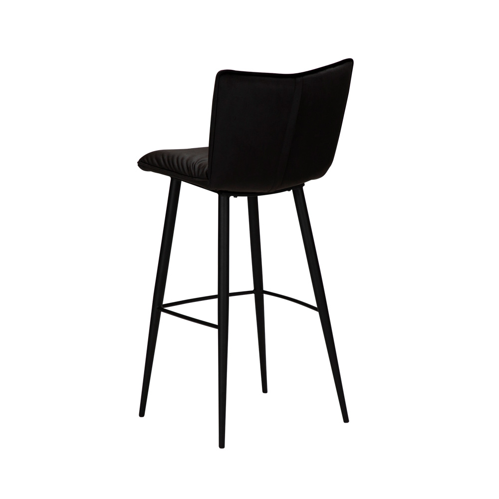 Danform_JOIN_Bar_Stool_korkea_baarituoli_kokoverhoiltu_sametti_meteorite_black_velvet_metallijalat_05 - Edella