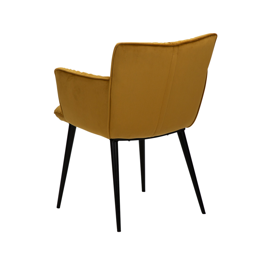 Danform_JOIN_armchair_ravintolatuoli_kahvilatuoli_kokoverhoiltu_bronze_velvet_käsinojallinen_metallijalat_05 - Edella