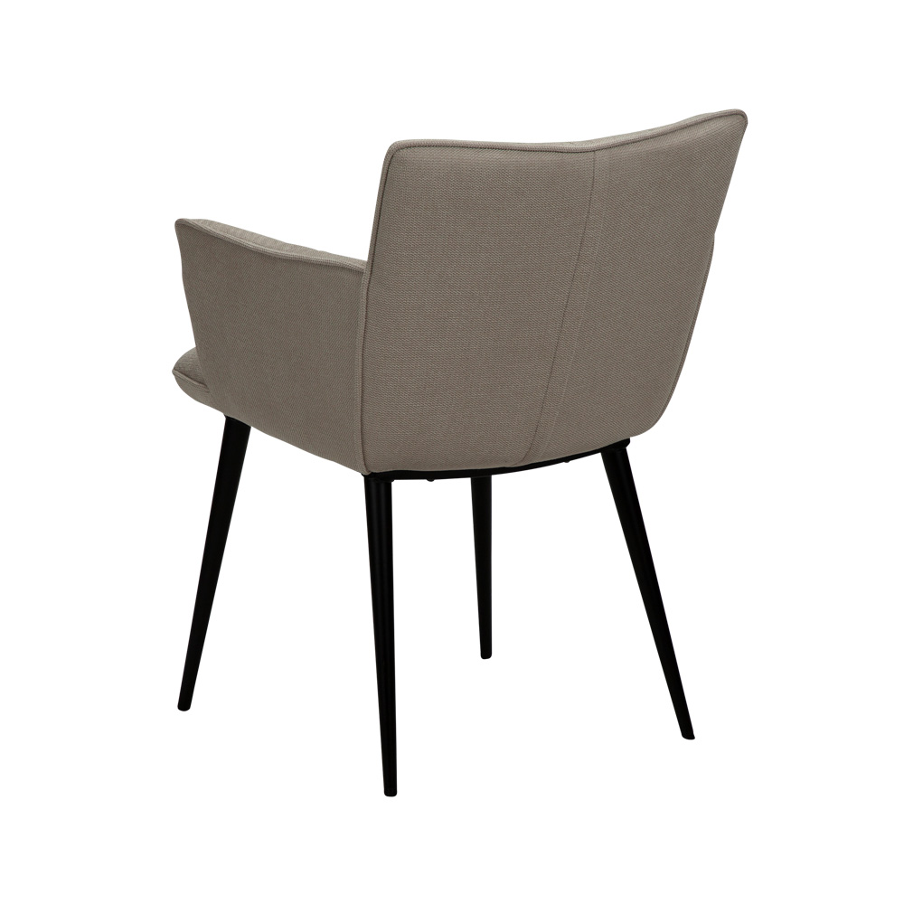 Danform_JOIN_armchair_ravintolatuoli_kahvilatuoli_kokoverhoiltu_kangas_desert_sand_käsinojallinen_metallijalat_05 - Edella