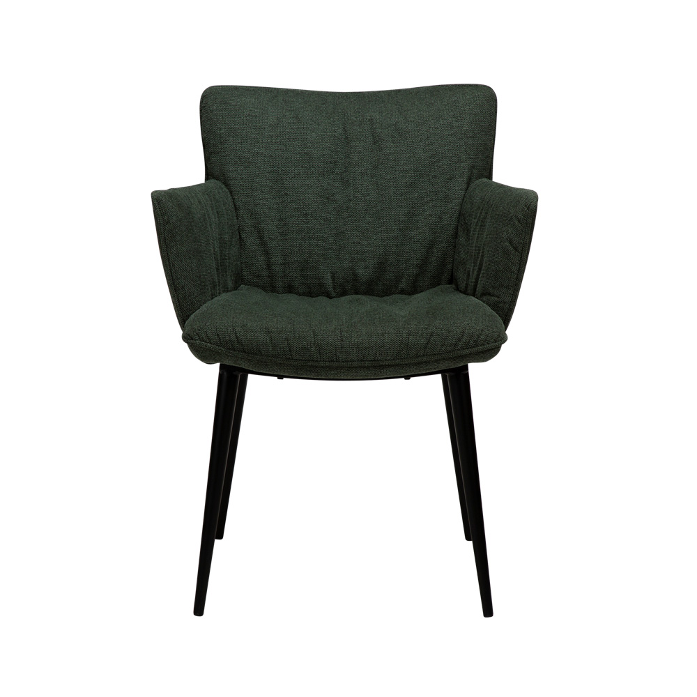 Danform_JOIN_armchair_ravintolatuoli_kahvilatuoli_kokoverhoiltu_kangas_sage_green_käsinojallinen_metallijalat_02 - Edella