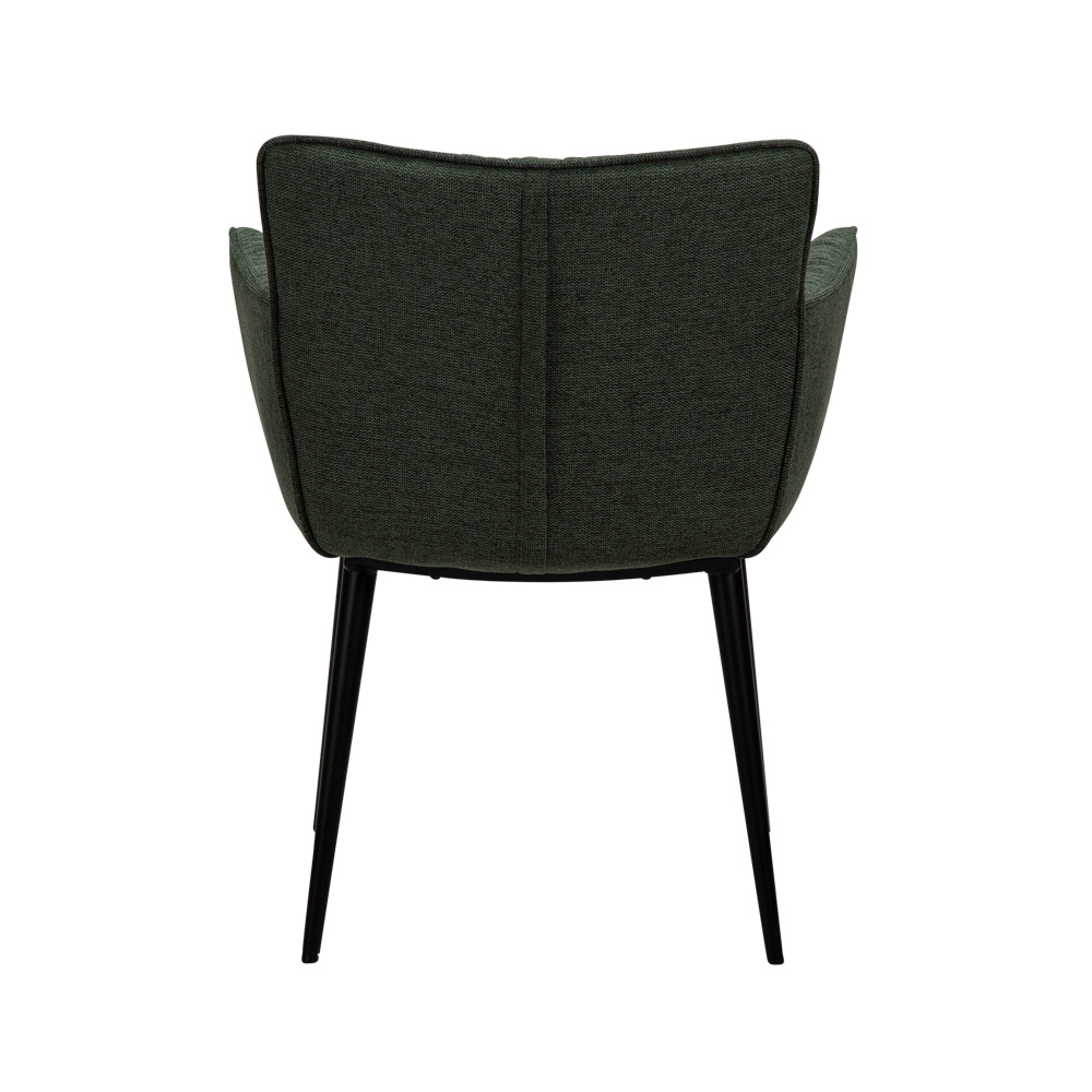 Danform_JOIN_armchair_ravintolatuoli_kahvilatuoli_kokoverhoiltu_kangas_sage_green_käsinojallinen_metallijalat_04 - Edella