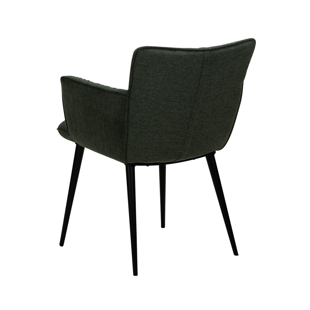 Danform_JOIN_armchair_ravintolatuoli_kahvilatuoli_kokoverhoiltu_kangas_sage_green_käsinojallinen_metallijalat_05 - Edella